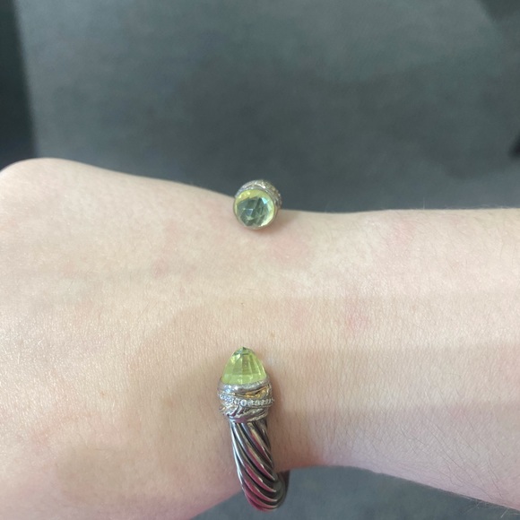 David Yurman Cable Crossover Cuff w/ Prasiolite - Picture 4 of 4